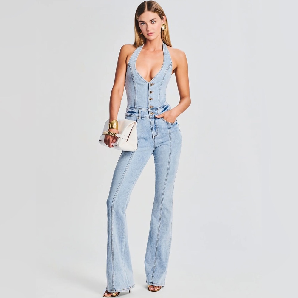 Retrofete Cynthia Jumpsuit: Vintage Celeste Denim